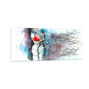 Quadro em vidro - Sozinho com o espaço - 100x40 cm