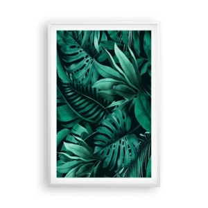 Pôster em moldura branca - A profundidade da vegetação tropical - 61x91 cm
