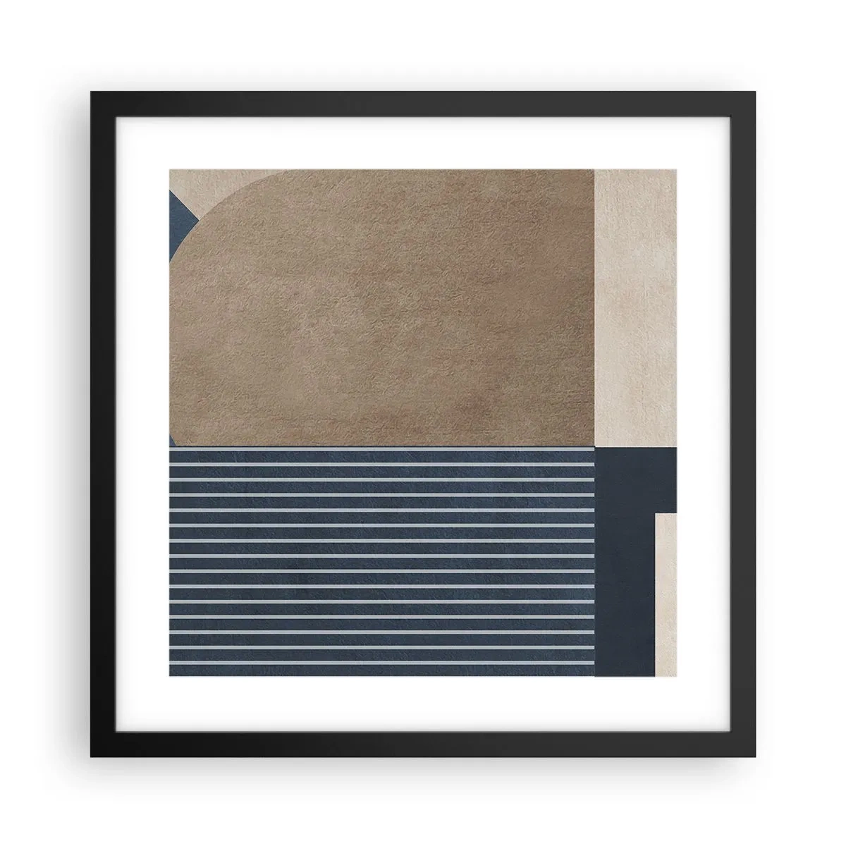 Pôster com moldura preta - Uma composição de simplicidade e redondeza - 40x40 cm