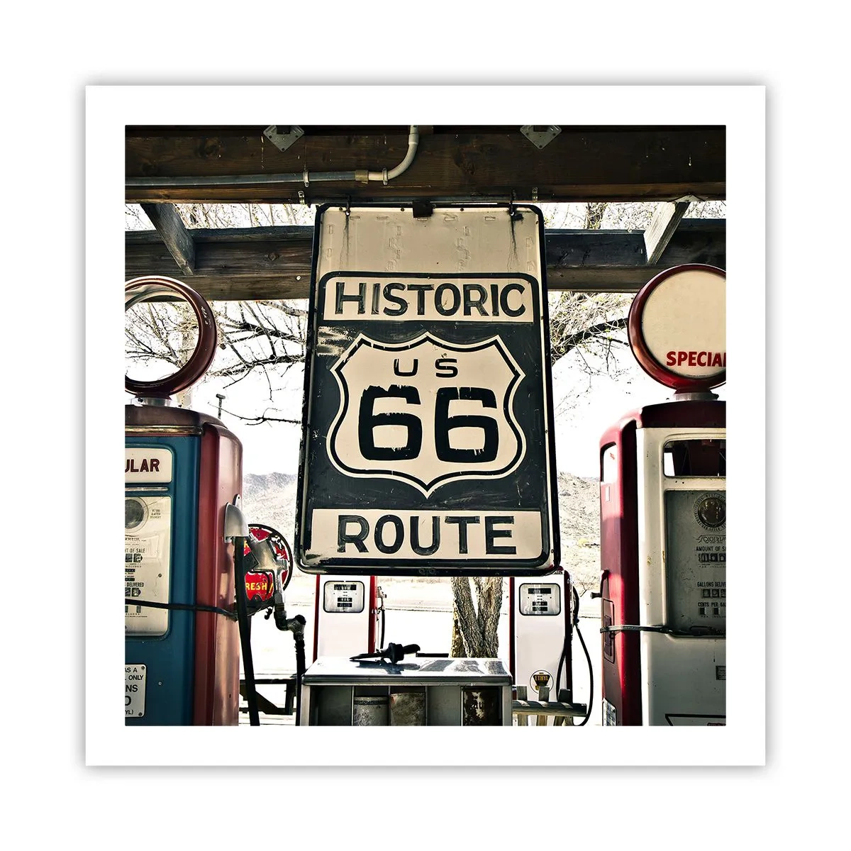 Pôster - Viagens retro americanas - 60x60 cm