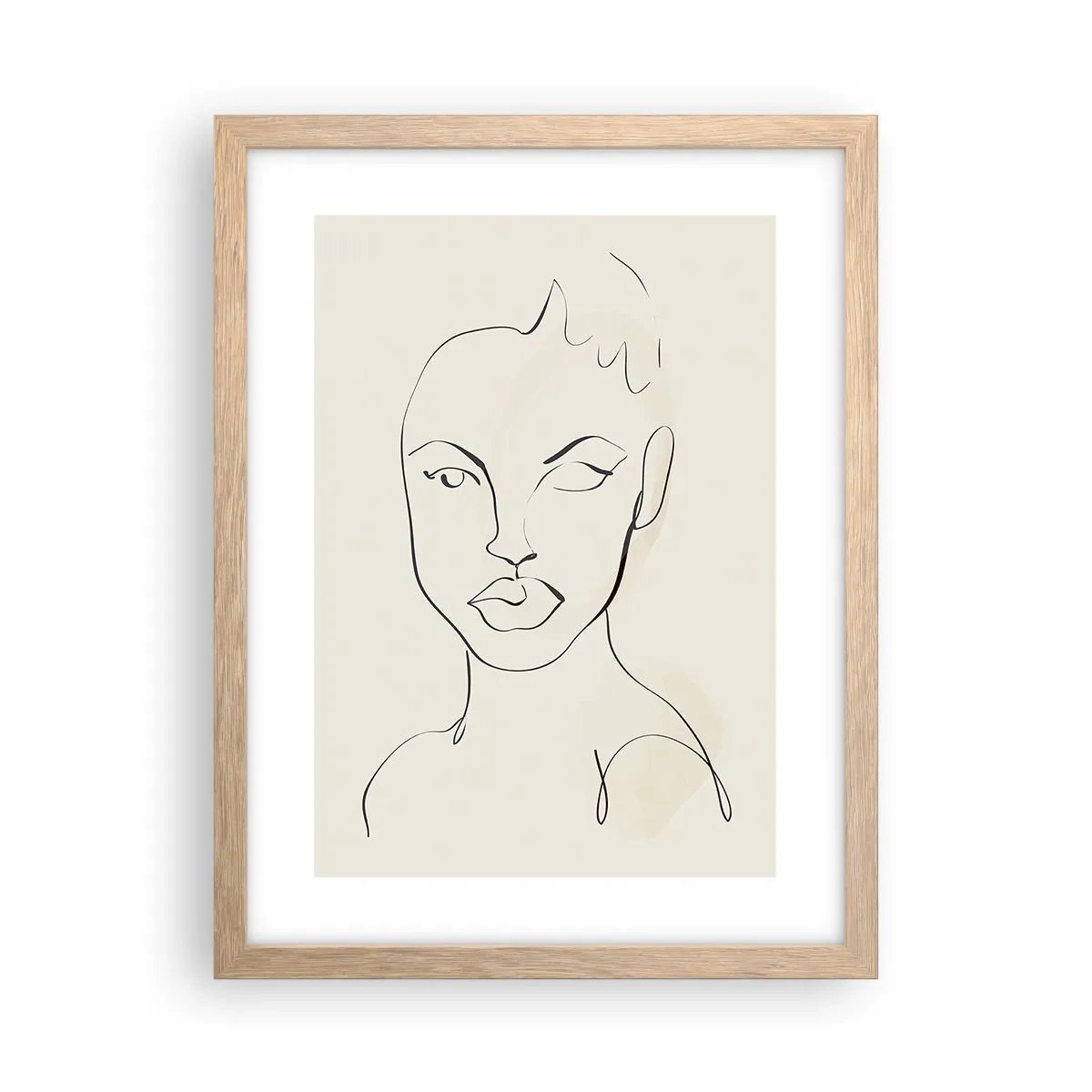 Pôster com moldura de carvalho claro - Esboço da sensualidade - 30x40 cm