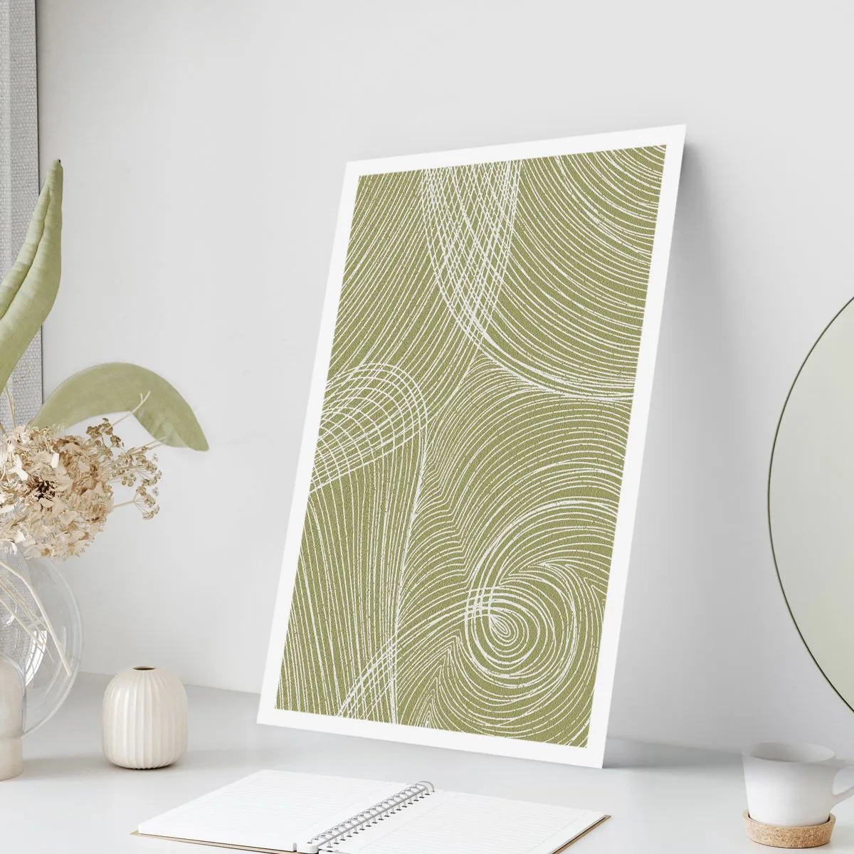 Pôster - Abstração intrincada em branco - 70x100 cm