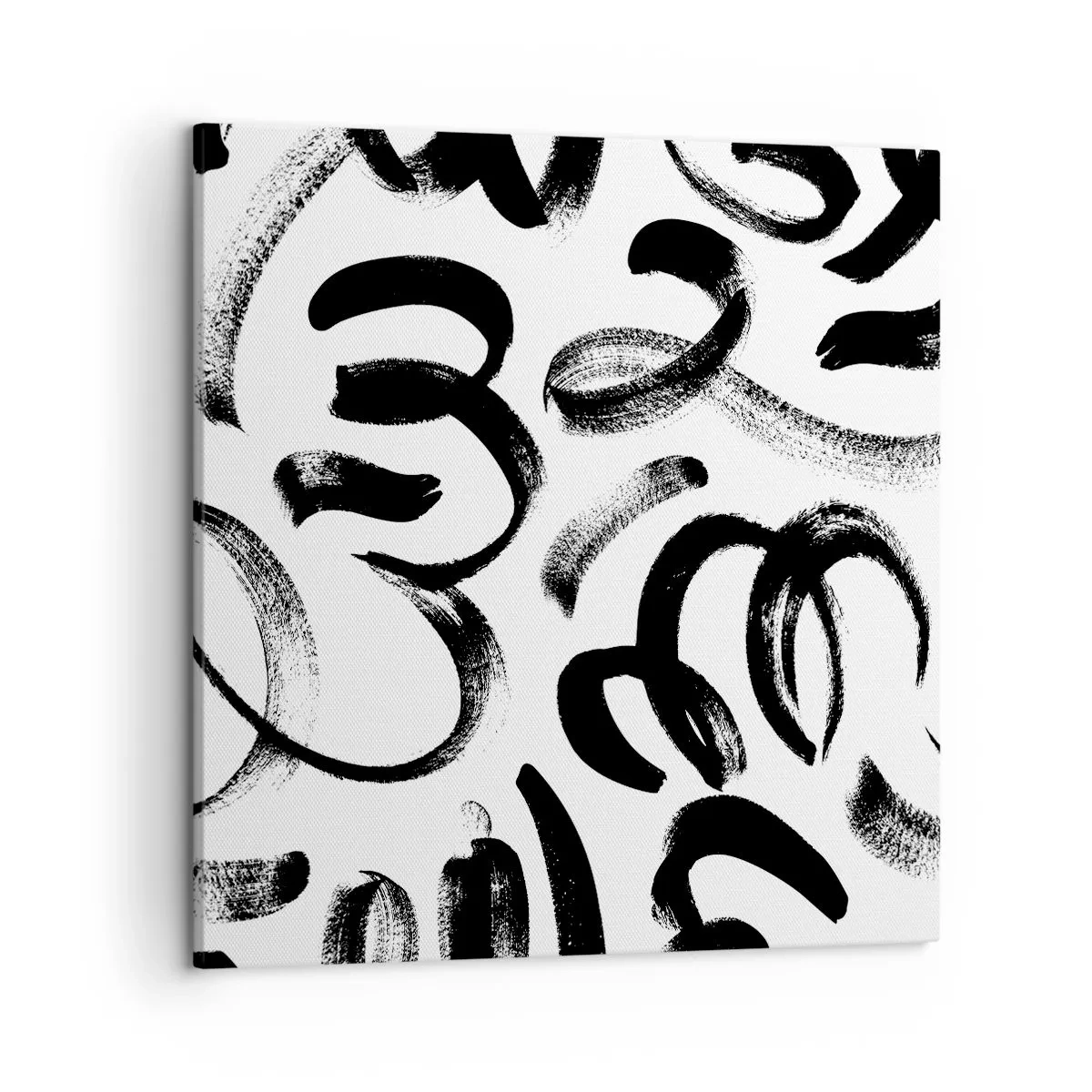 Quadro em tela - Preto sobre branco - 50x50 cm