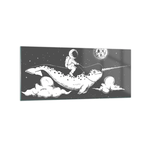 Quadro em vidro - Cavaleiro Espacial - 120x50 cm