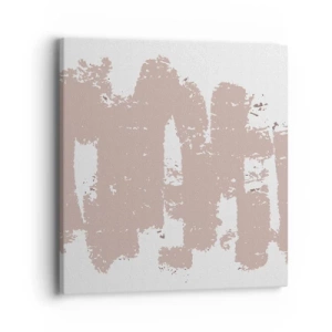 Quadro em tela - Abstração em rosa suave - 40x40 cm