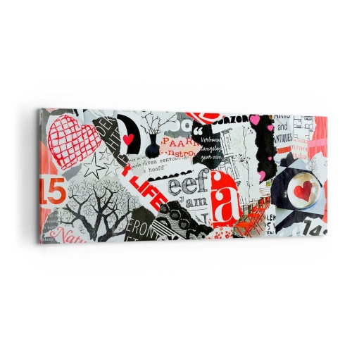 Quadro em tela - Colagem hipster - 100x40 cm