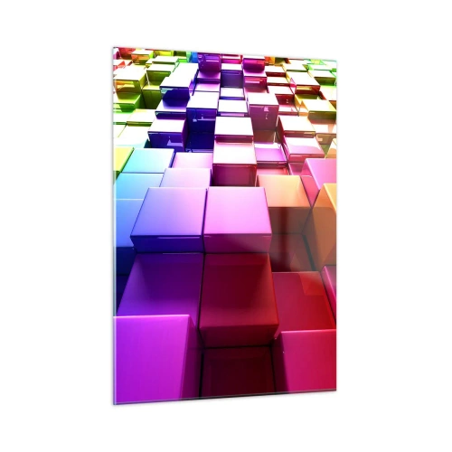 Quadro em vidro - Op-art juntos como uma equipa - 50x70 cm