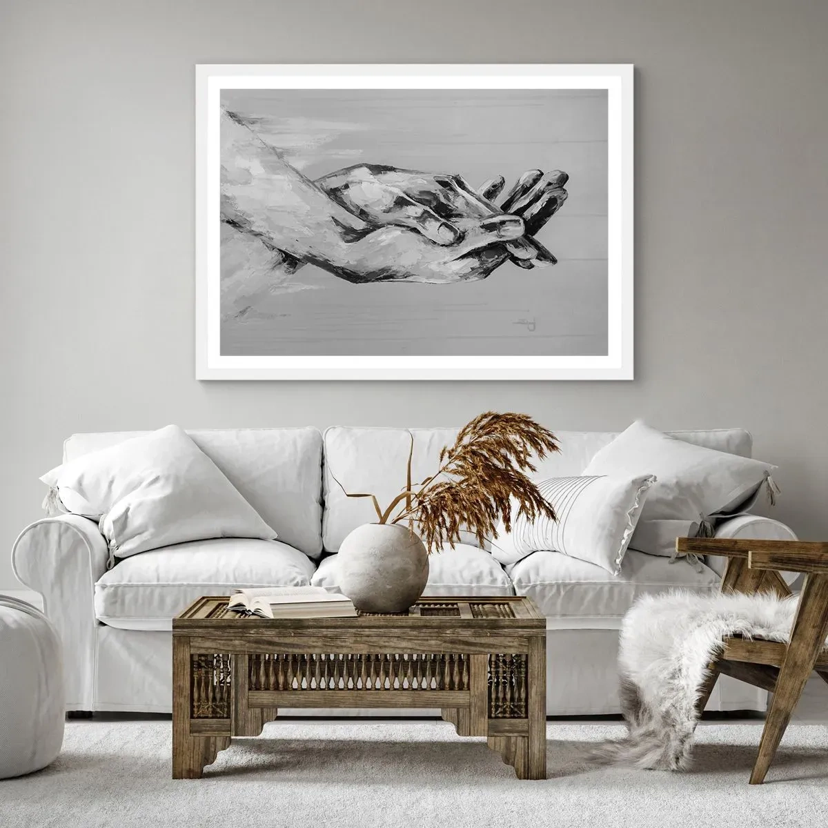 Pôster em moldura branca - Início... - 100x70 cm