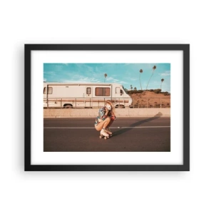 Pôster com moldura preta - Sorria, por favor! - 40x30 cm