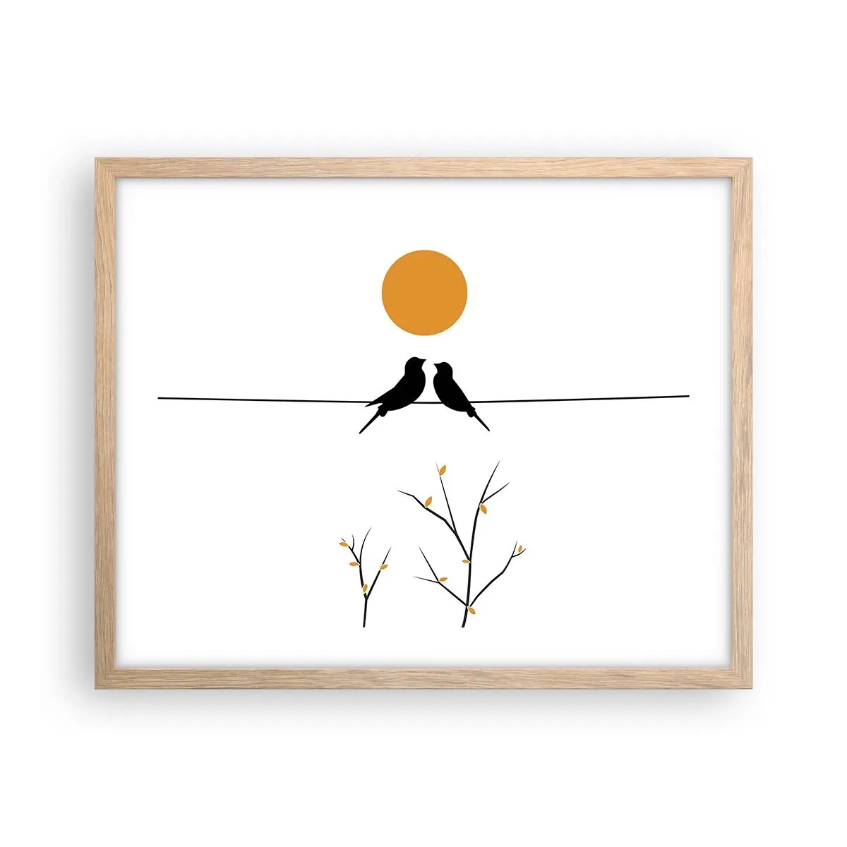 Pôster com moldura de carvalho claro - A noite dos rouxinóis - 50x40 cm
