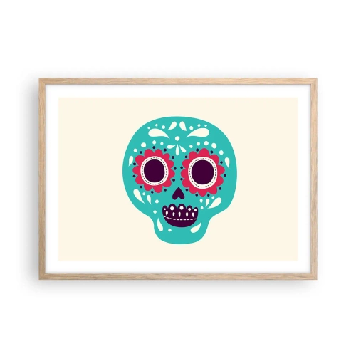 Pôster com moldura de carvalho claro - Vida – diversão até a morte - 70x50 cm