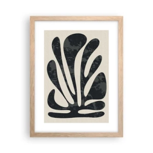 Pôster com moldura de carvalho claro - Abstração com vários dedos - 30x40 cm