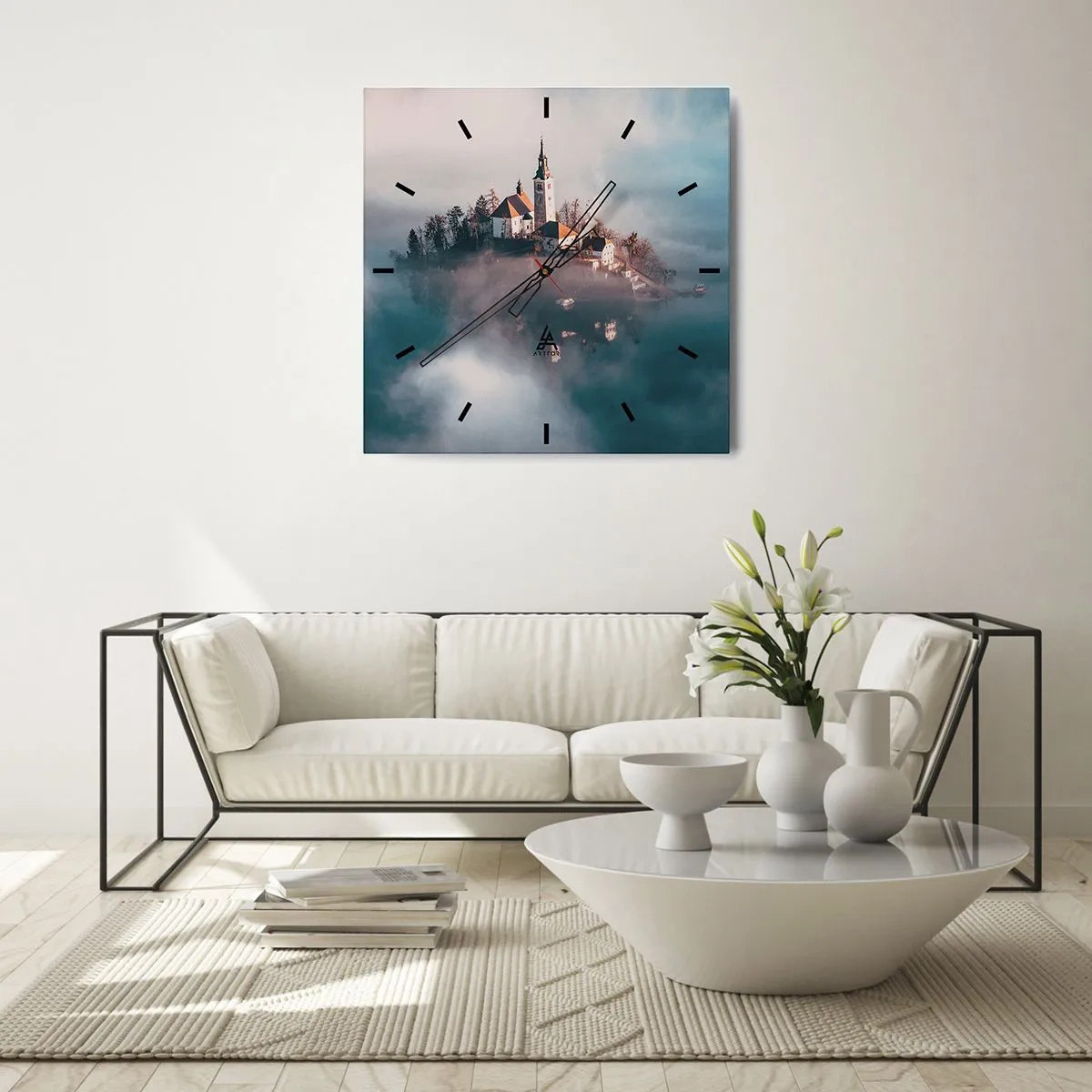 Relógio de parede - Relógio em vidro - A ilha dos Sonhos - 40x40 cm