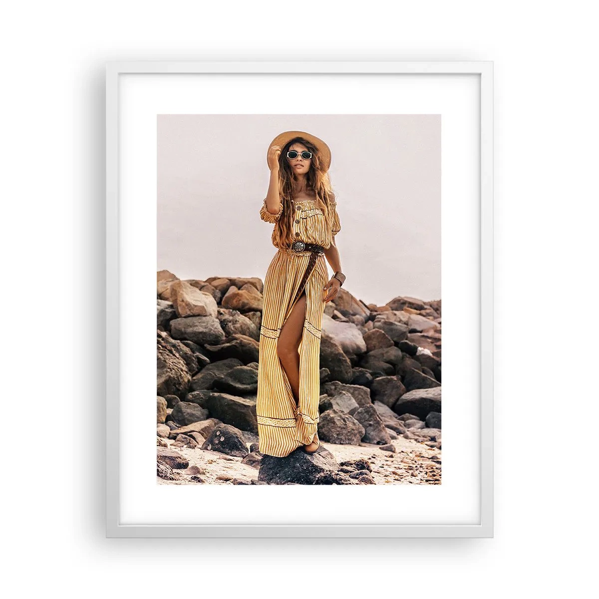 Pôster em moldura branca - A magia das pedras - 40x50 cm