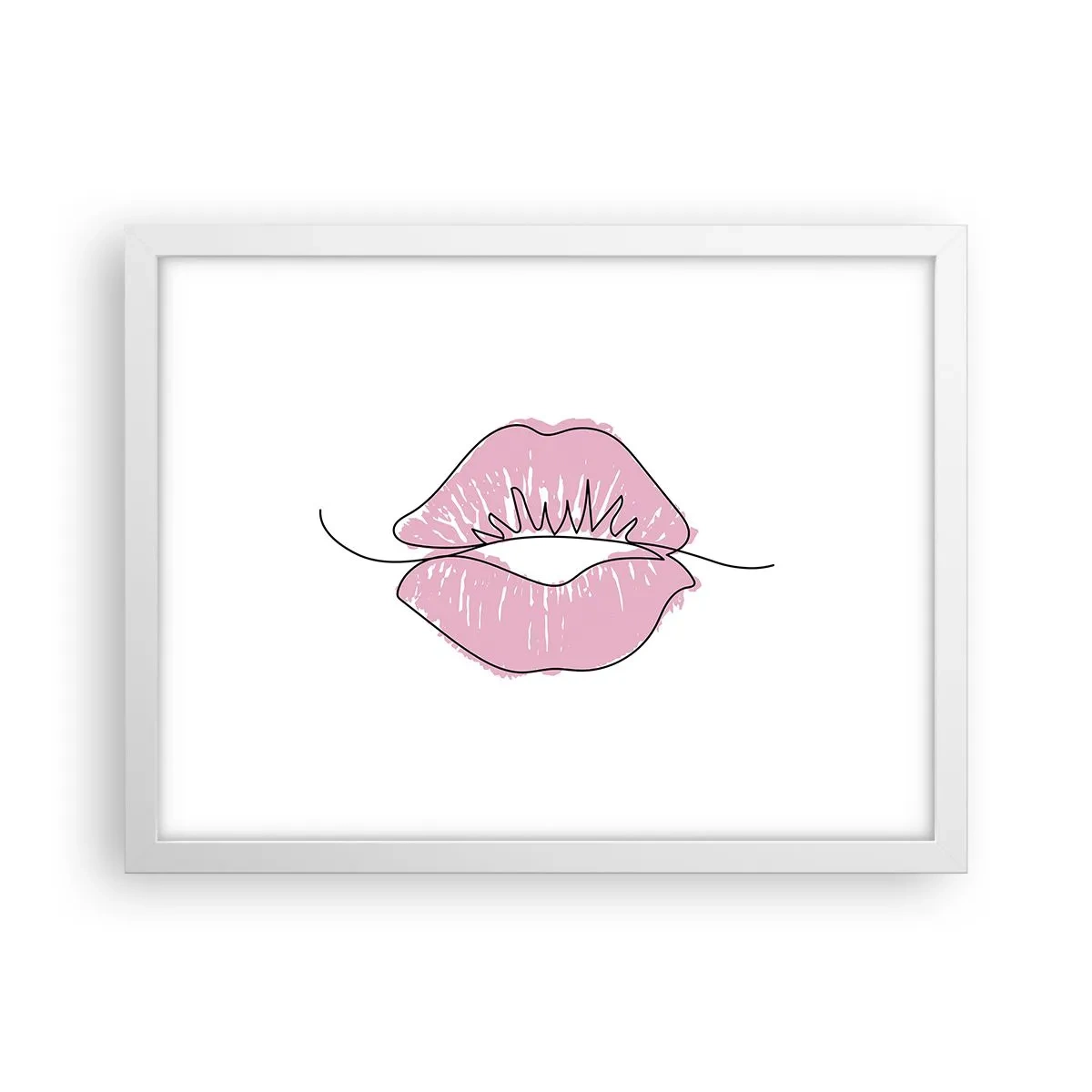 Pôster em moldura branca - Pronto para beijar? - 40x30 cm