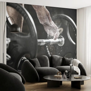 Papel de Parede Premium Canvas - Desafio aceite! - Esporte, Academia, Levantamento de peso - 100x70 cm