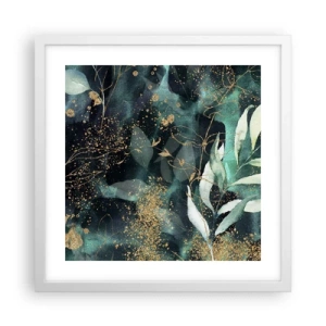 Pôster em moldura branca - Jardim Mágico - 40x40 cm