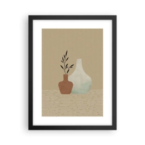 Pôster com moldura preta - O vaso e sua ideia - 30x40 cm