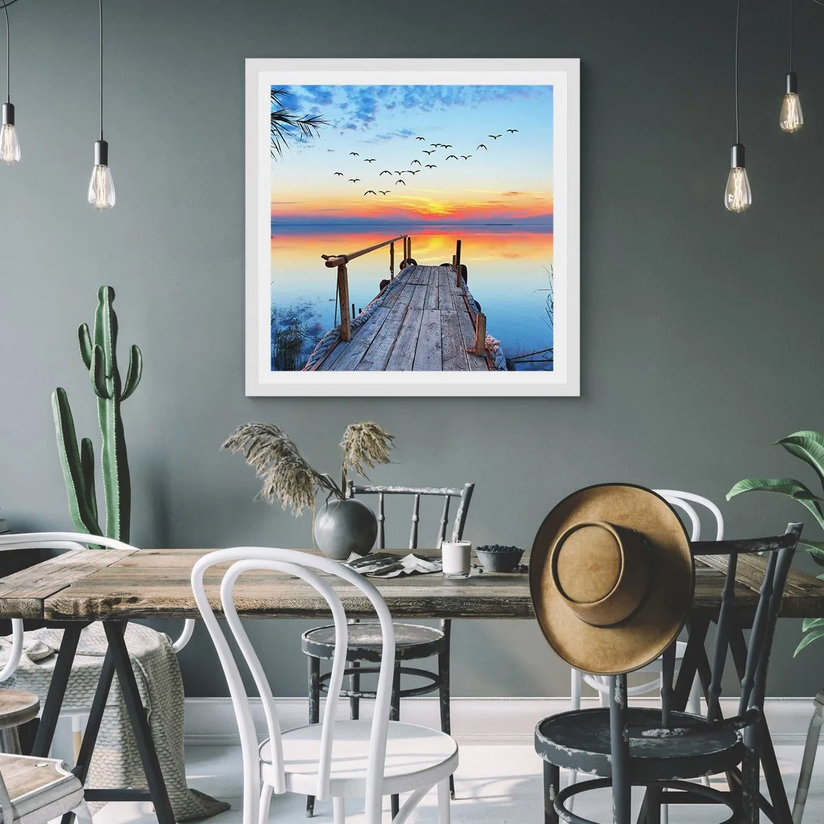 Pôster em moldura branca - É hora de voltar... - 60x60 cm