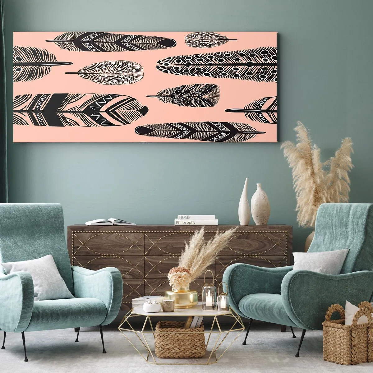 Quadro em tela - Colecção Indiana - 100x40 cm