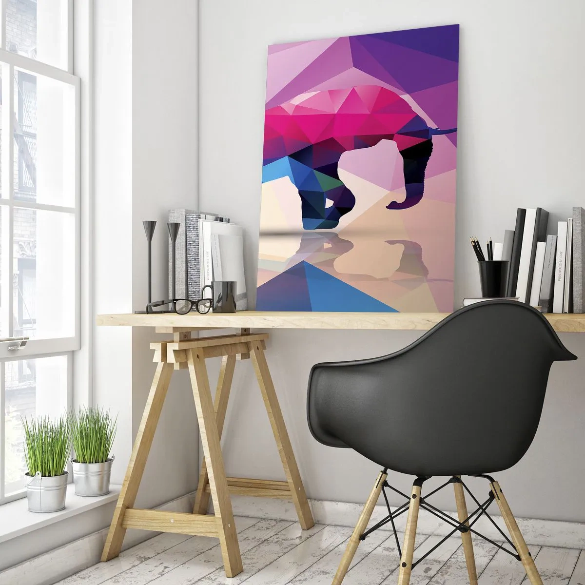 Quadro em vidro - Dinossauro de cristal - 50x70 cm