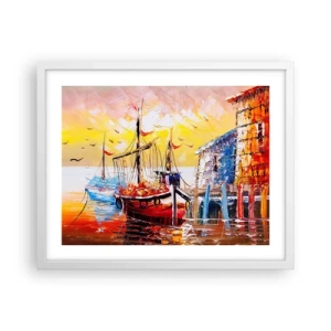 Pôster em moldura branca - Feliz retorno - 50x40 cm
