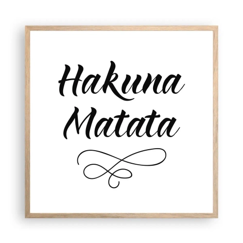 Pôster com moldura de carvalho claro - O melhor conselho - 60x60 cm