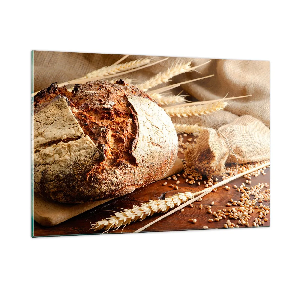 Quadro em vidro - Apetitoso, perfumado, crocante - 120x80 cm