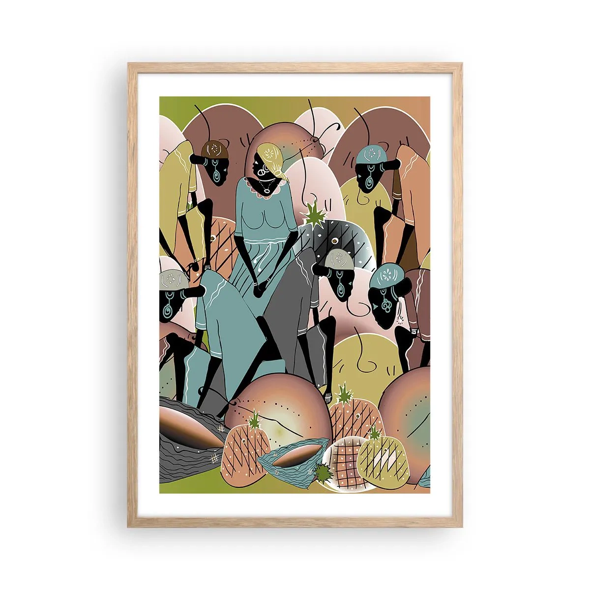 Pôster com moldura de carvalho claro - Uma grande festa se aproxima - 50x70 cm