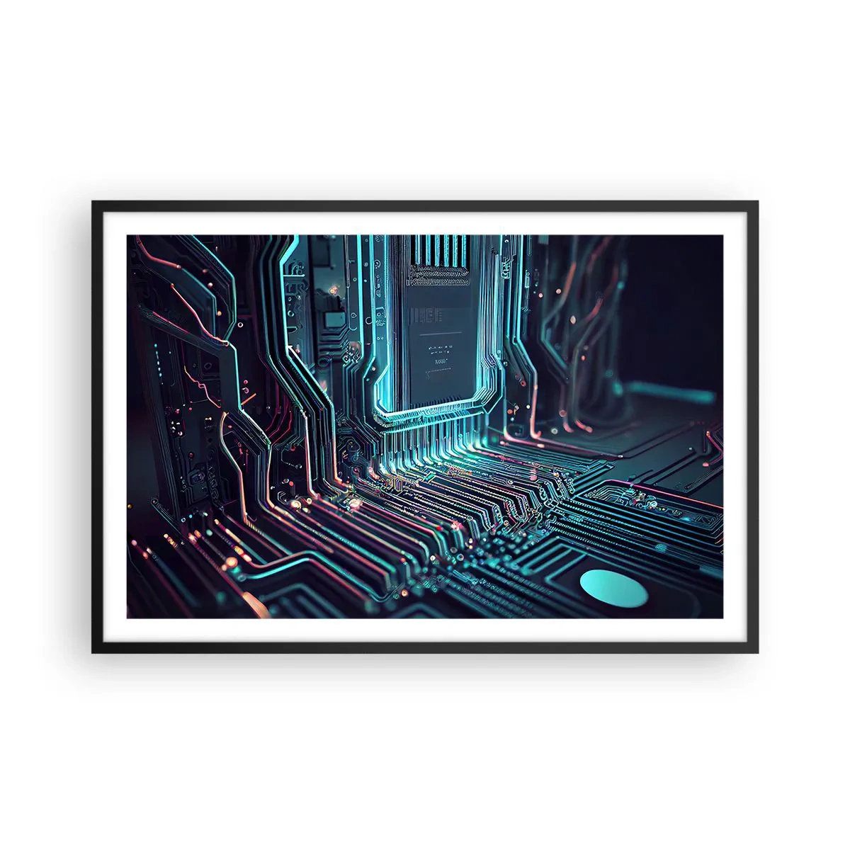 Pôster com moldura preta - Só estou a pensar... - 91x61 cm