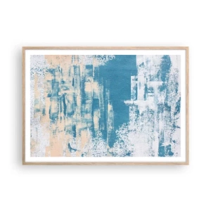 Pôster com moldura de carvalho claro - Através da estalactite de gelo - 100x70 cm