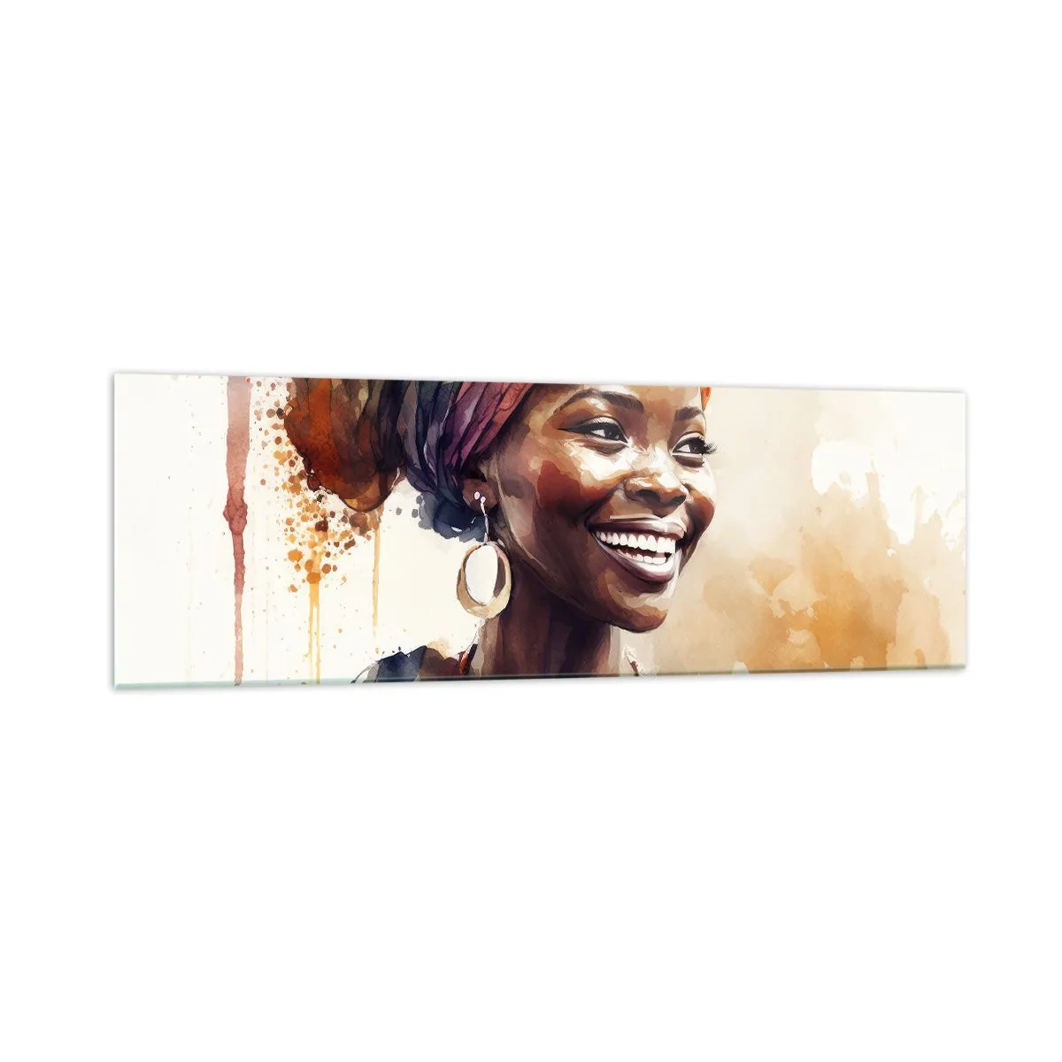 Quadro em vidro - Rainha africana - 160x50 cm