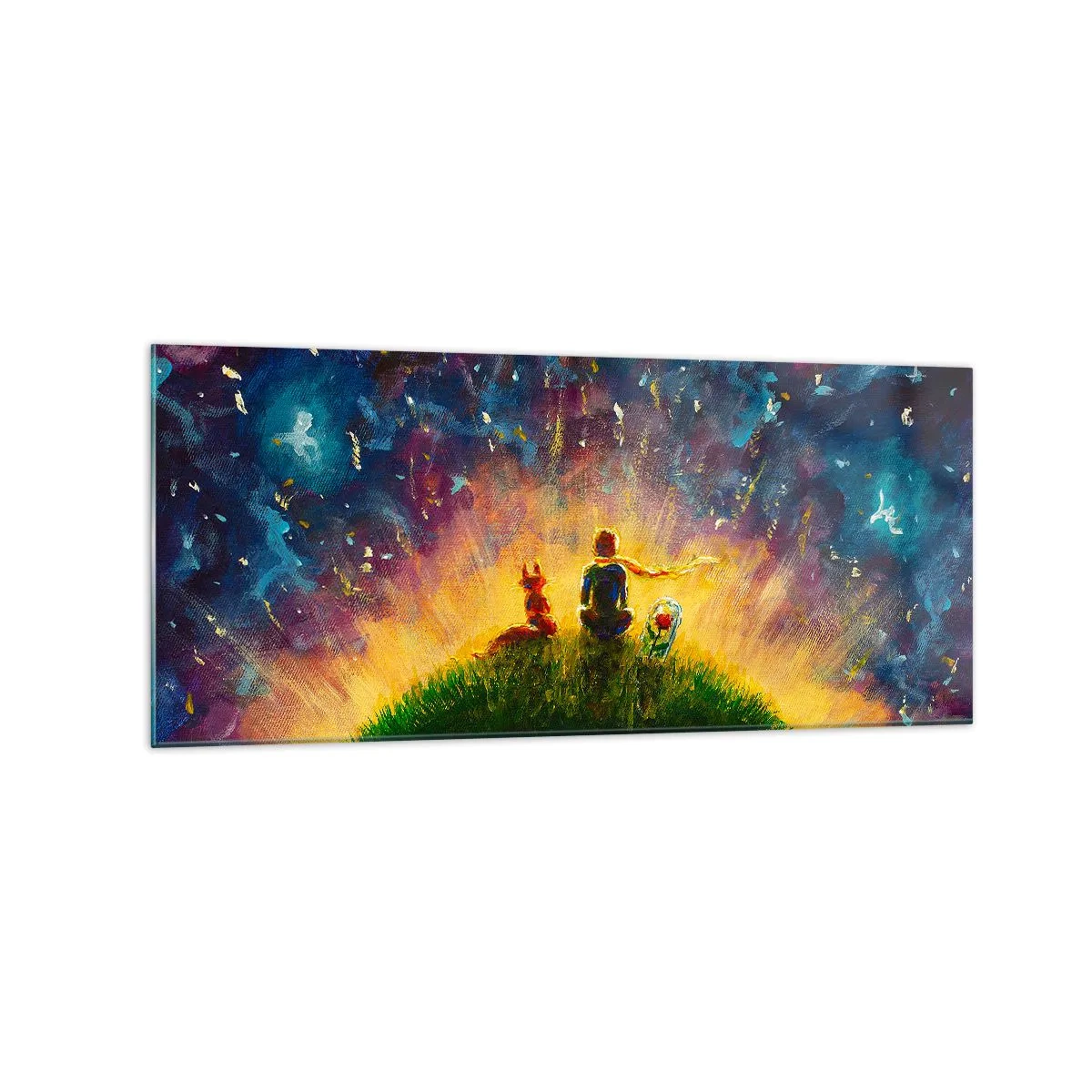Quadro em vidro - Amor e amizade - o mundo inteiro - 120x50 cm