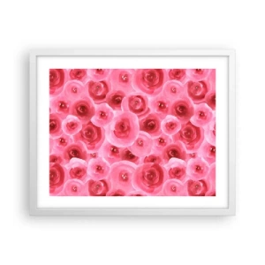 Pôster em moldura branca - Rosas acima e abaixo - 50x40 cm