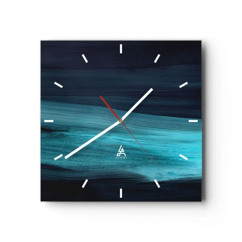 Relógio de parede - Relógio em vidro - Vá com o fluxo - 30x30 cm