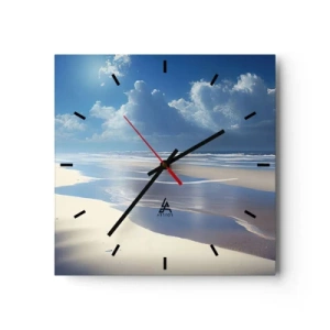 Relógio de parede - Relógio em vidro - Férias no paraíso - 40x40 cm