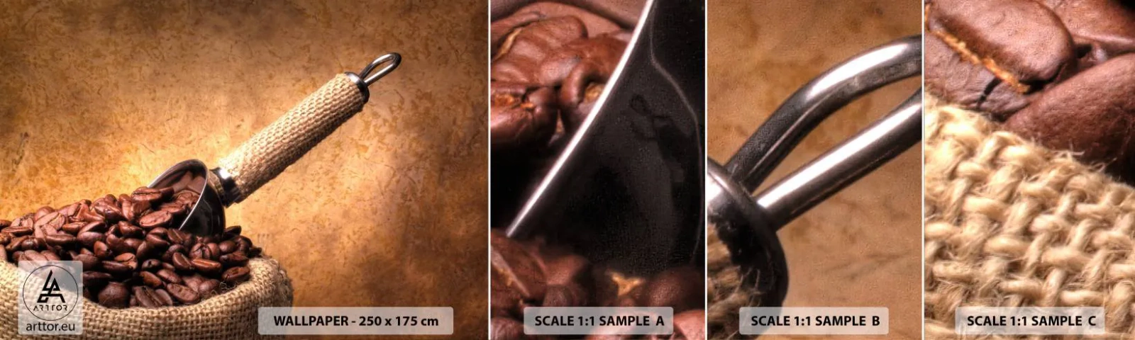 Amostra de Papel de Parede Standard Eco - Na fonte do sabor - Gastronomia, Café, Aroma - 100x30 cm