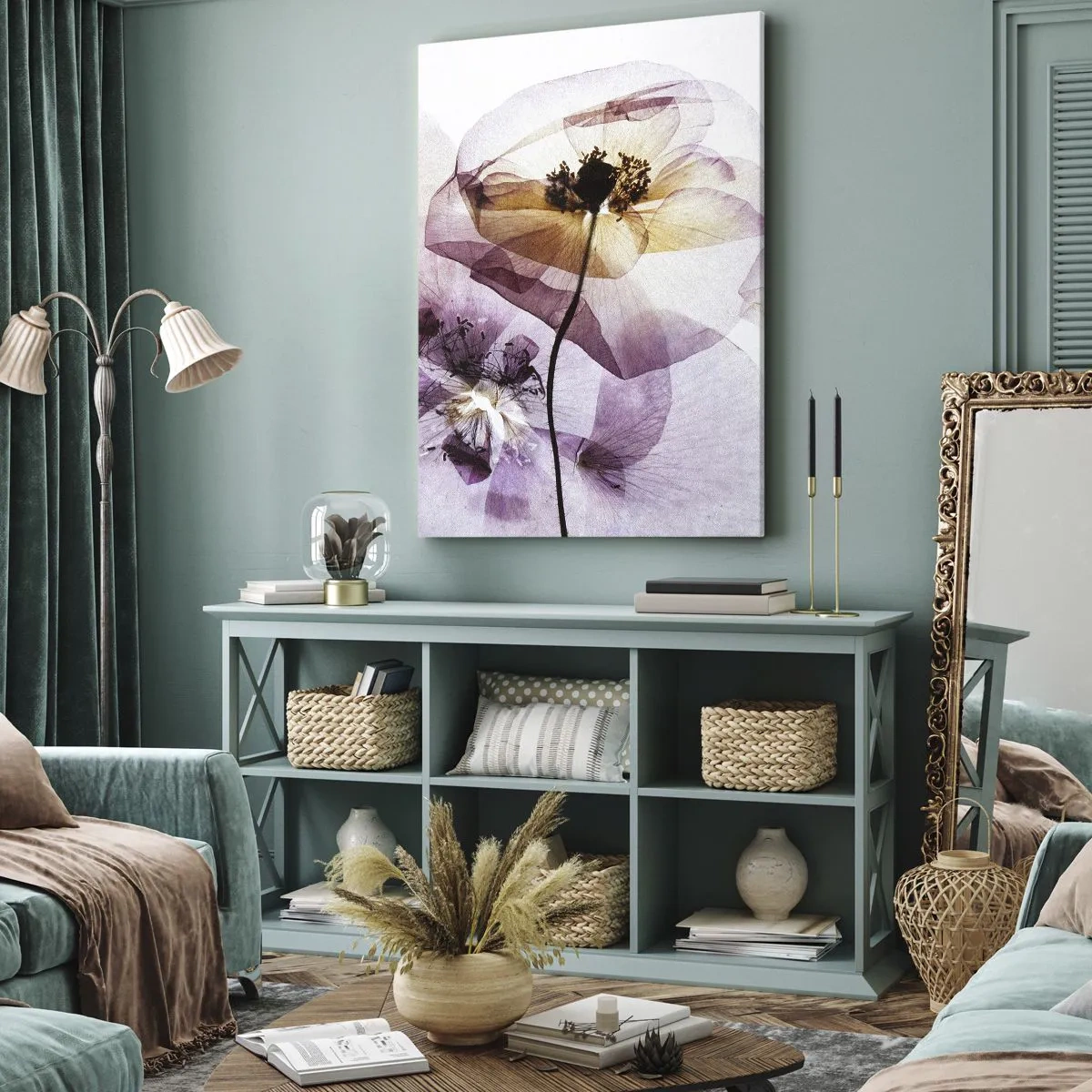 Quadro em tela - A transparência das flores - 50x70 cm