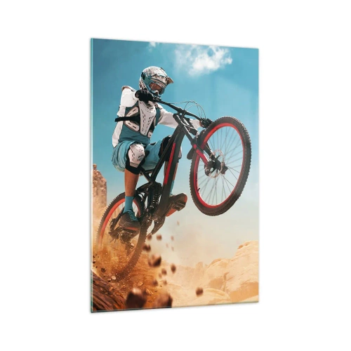 Quadro em vidro - Loucura demoníaca da bicicleta - 70x100 cm