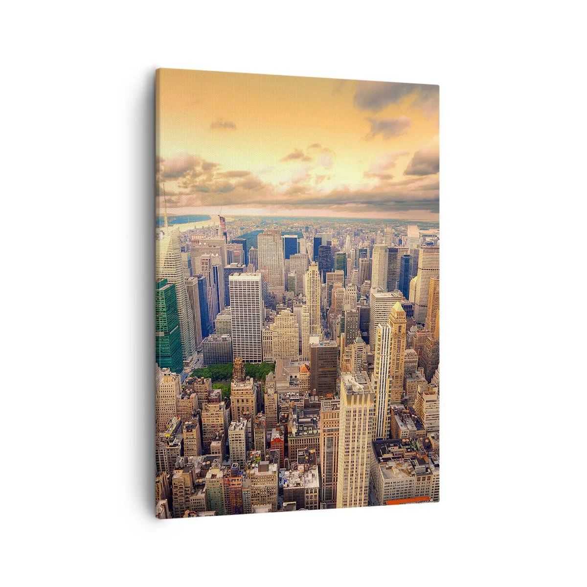 Quadro em tela - Metrópole dourada - 50x70 cm