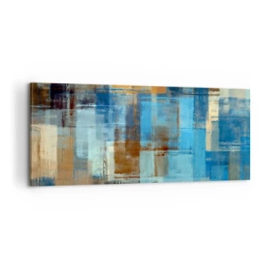 Quadro em tela - Através da cortina azul - 100x40 cm