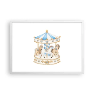 Pôster em moldura branca - Doce infância - 70x50 cm