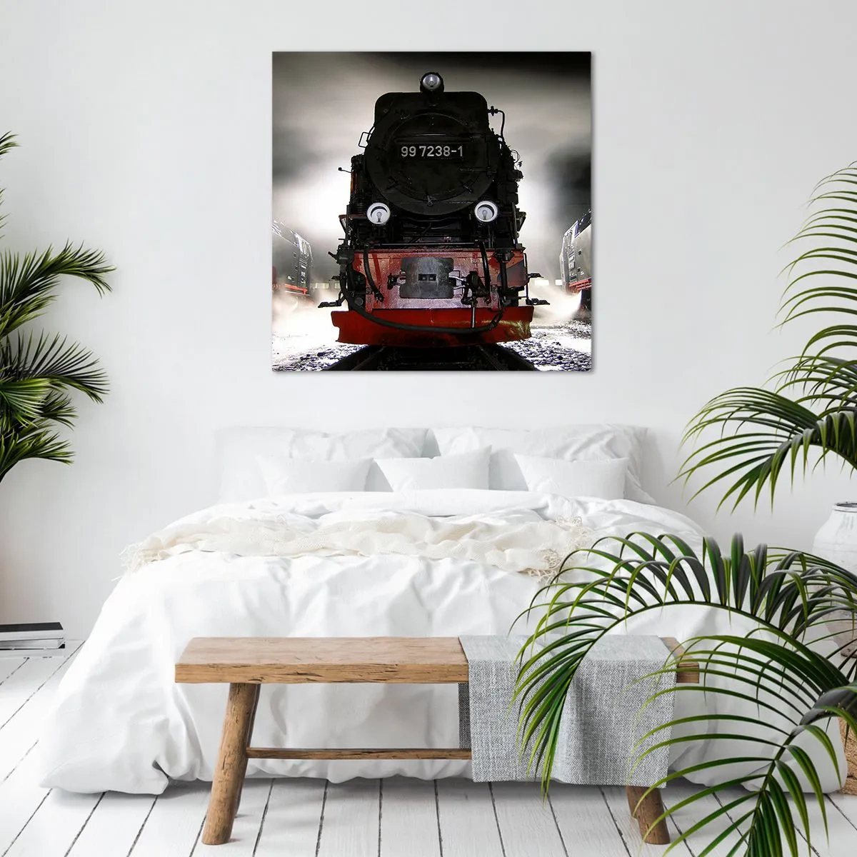 Quadro em tela - Fica de pé e ofega, arfa e assopra - 70x70 cm