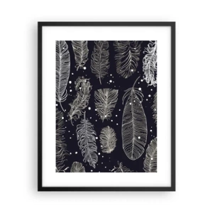 Pôster com moldura preta - Rendas de penas - 40x50 cm