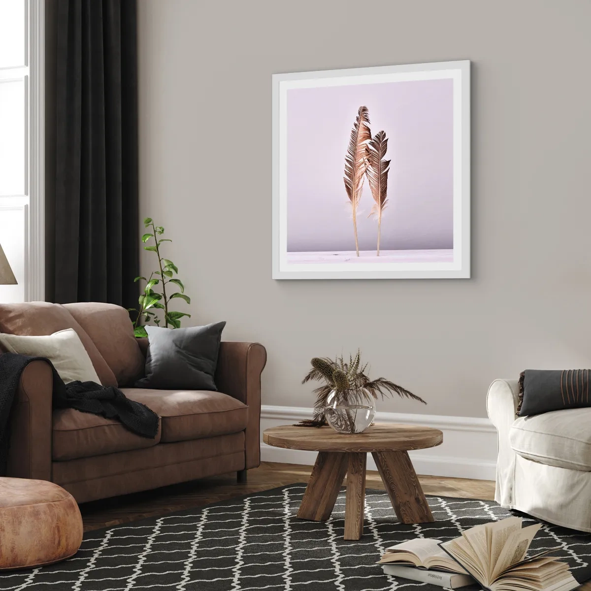 Pôster em moldura branca - Contra o nada - 40x40 cm