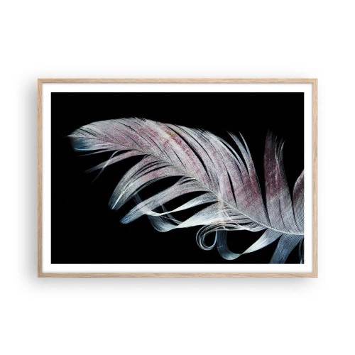 Pôster com moldura de carvalho claro - Pense no toque - 100x70 cm