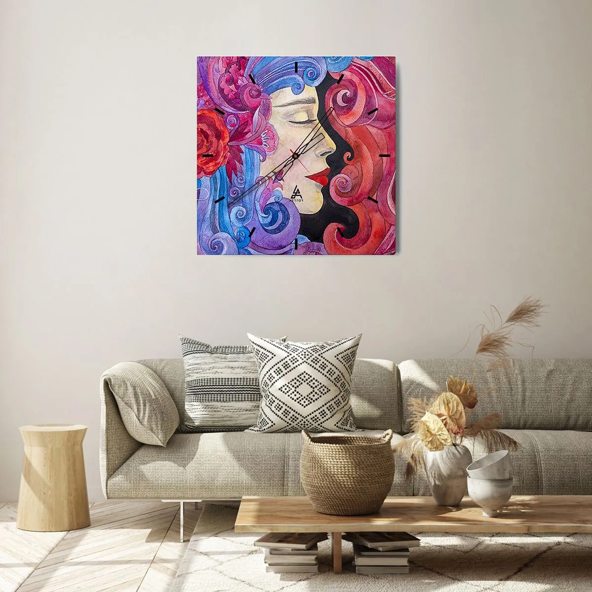 Relógio de parede - Relógio em vidro - Secessão ainda viva - 40x40 cm