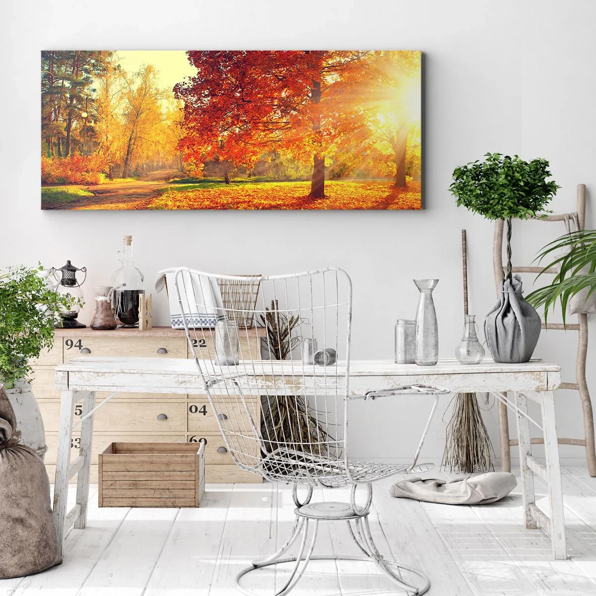 Quadro em tela - O vermelho é lindo - 100x40 cm