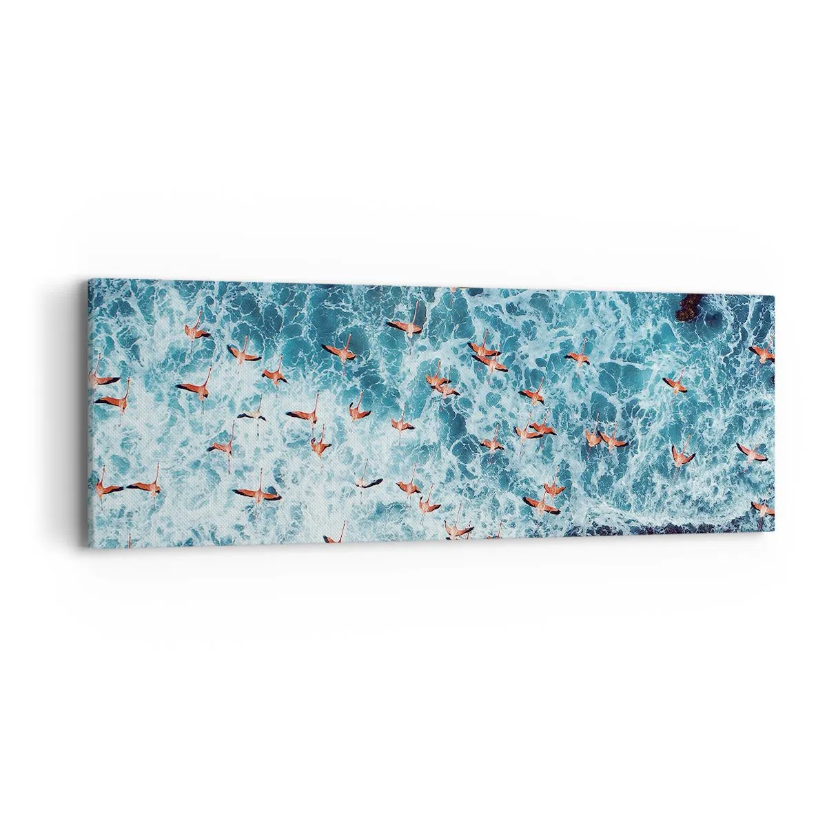 Quadro em tela - Desfile à beira-mar - 90x30 cm