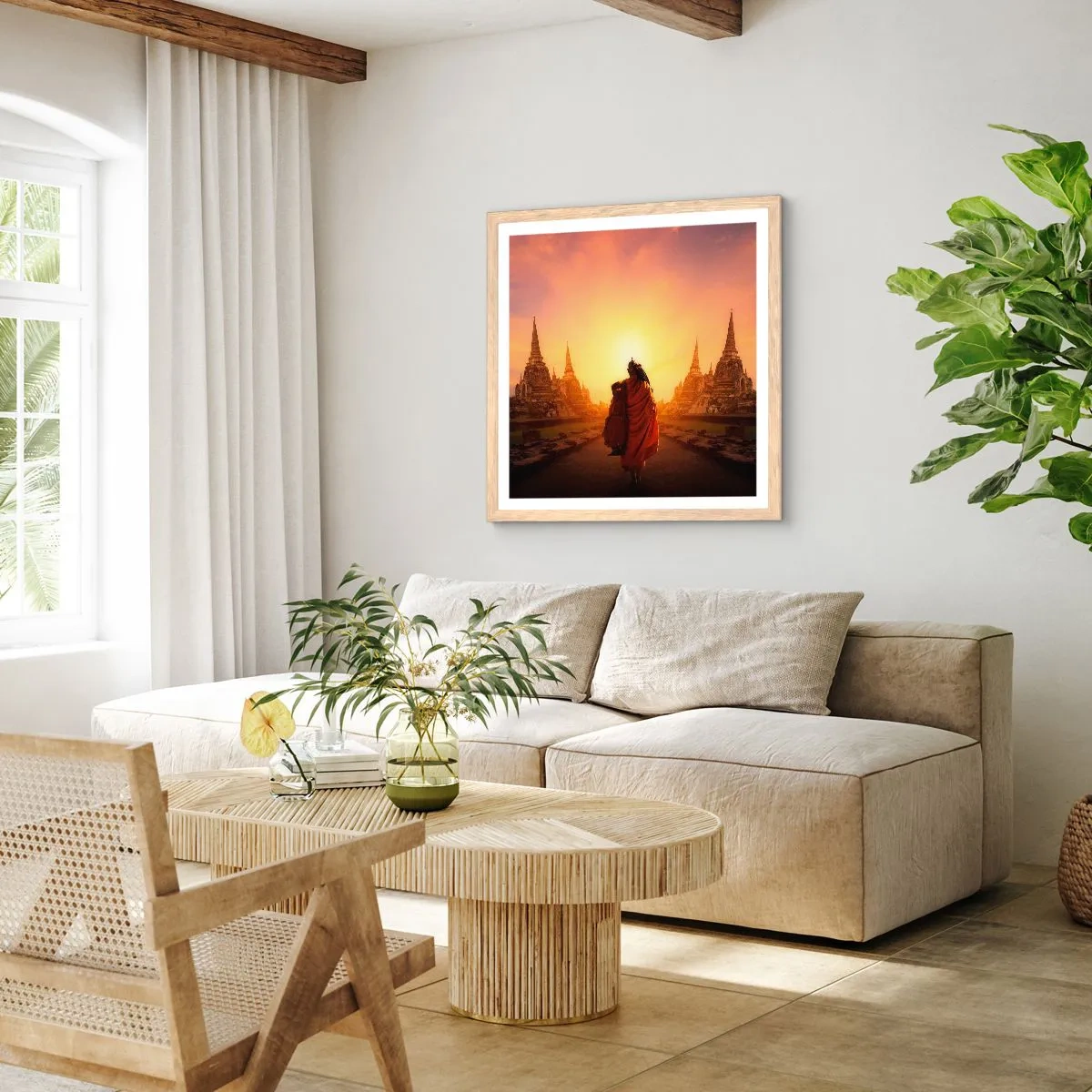 Pôster com moldura de carvalho claro - Em paz para a eternidade - 60x60 cm